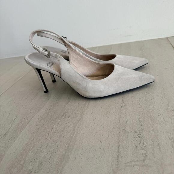 Jeffrey Campbell Pointed Toe Elegant Slingback Pumps Suede Leather Size 8.5 - Picture 2 of 7